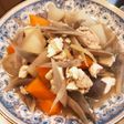 ササミ牛蒡大根こんにゃく豆腐の和風煮込み