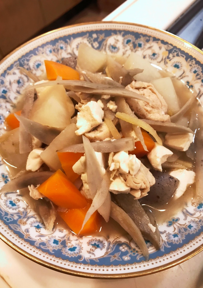 ササミ牛蒡大根こんにゃく豆腐の和風煮込み-レシピのメイン写真