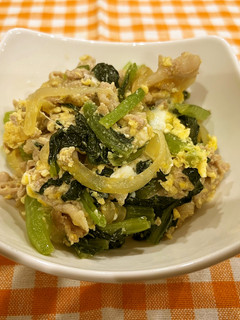 小松菜と豚肉の炒め物-レシピのメイン写真