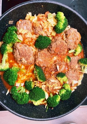 合挽き　野菜沢山ハンバーグスープパスタ-レシピのメイン写真