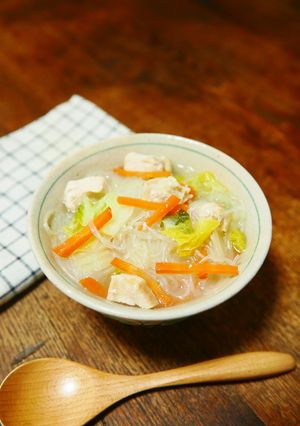 ゆず香る♪鶏胸肉と白菜と春雨のスープ-レシピのメイン写真