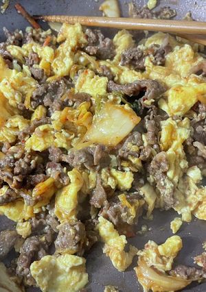 牛肉と卵のキムチ炒め-レシピのメイン写真