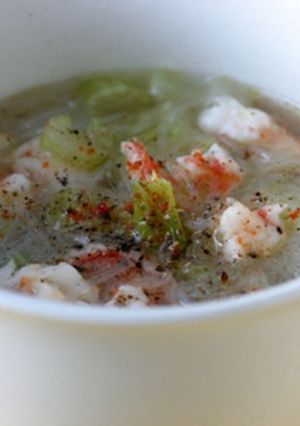 海老とセロリの中華春雨スープ-レシピのメイン写真