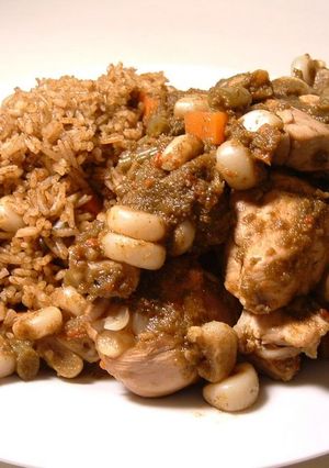ペルー料理　チキンとグリーンライス-レシピのメイン写真