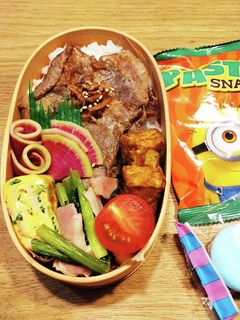高1!男子弁当!生姜焼きカレー厚揚117-レシピのメイン写真