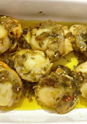ホタテの高菜ソースオイル焼き-レシピのメイン写真