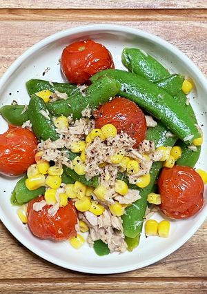 10分調理*スナップエンドウの蒸し焼き-レシピのメイン写真