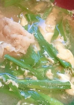 豚ニラ味噌汁-レシピのメイン写真