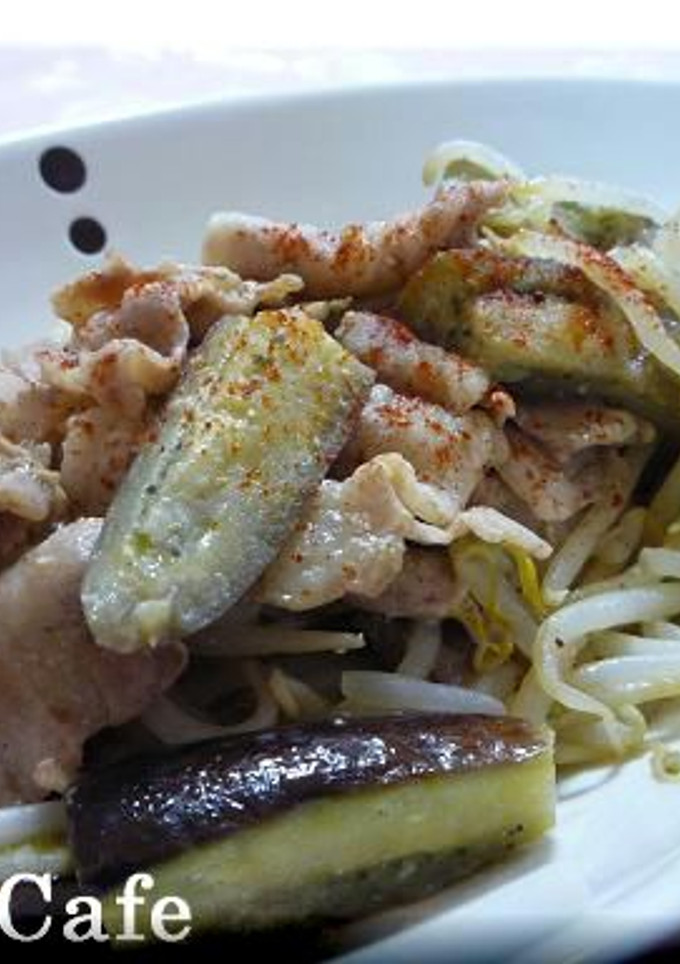 豚肉と茄子ともやしの味噌炒め-レシピのメイン写真