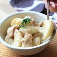 煮込んでとろける、かぶと鶏肉のクリーム煮