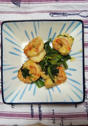 海老とアスパラ菜炒め-レシピのメイン写真