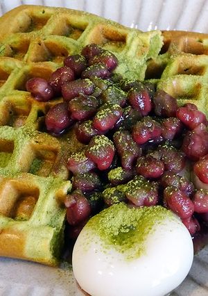 もち粉と粉末茶で作るもちもち和風ワッフル-レシピのメイン写真