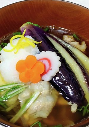 豚バラと水菜と揚げなす の みぞれ雑煮-レシピのメイン写真
