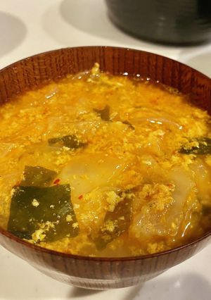5分で簡単♪ズボラなキムチわかめスープ-レシピのメイン写真