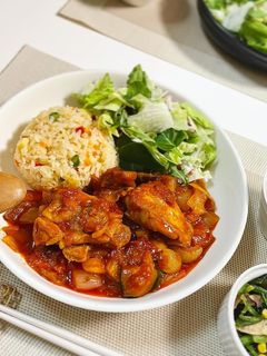 ピラフと食べるチキンアラビアータ-レシピのメイン写真