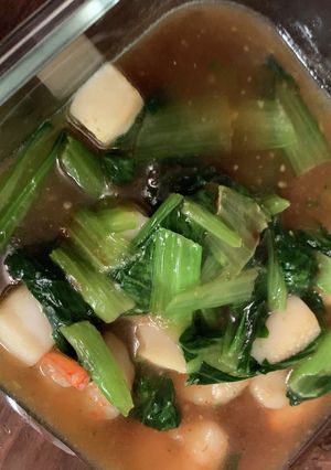 シーフードミックスと青梗菜のからし炒め-レシピのメイン写真