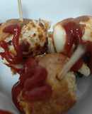 たこ焼き器で作るハットグ