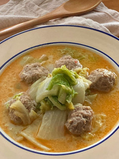 ふわふわ〜♪*坦々ピリ辛肉だんごスープ-レシピのメイン写真