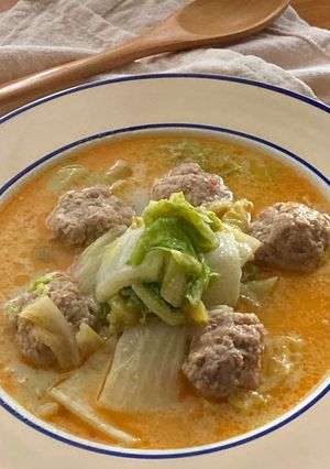 ふわふわ〜♪＊坦々ピリ辛肉だんごスープ-レシピのメイン写真