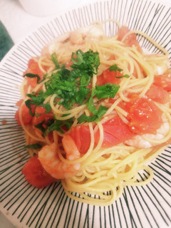 トマトとエビの和風パスタ-レシピのメイン写真