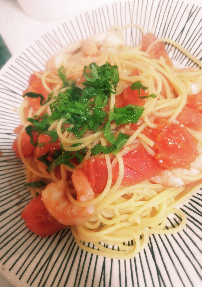 トマトとエビの和風パスタ-レシピのメイン写真