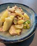 さつまいもと豚肉の塩麹バター炒め