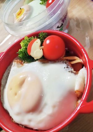 早くできるお弁当3　ハンバーグ丼-レシピのメイン写真