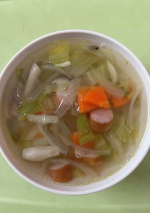 【保育園給食】白菜とウインナーのスープ-レシピのメイン写真