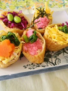 【減塩レシピ】減塩具だくさんいなり寿司-レシピのメイン写真