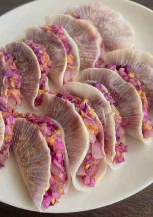 紫キャベツの糖質オフ*大根餃子*皮なし-レシピのメイン写真