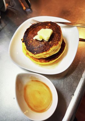低糖質おからパウダーパンケーキとシロップ-レシピのメイン写真