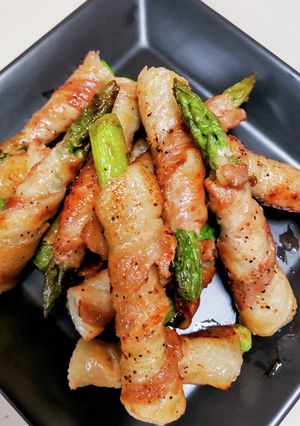 アスパラの豚バラ巻き！くるくるしましょ♪-レシピのメイン写真