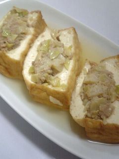 餃子のたねで✿厚揚げの✿はさみ煮-レシピのメイン写真