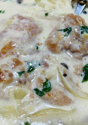 鶏もも肉のクリーム煮ステーキ-レシピのメイン写真