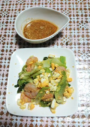 チンゲン菜とむきえびの中華蒸しサラダ-レシピのメイン写真