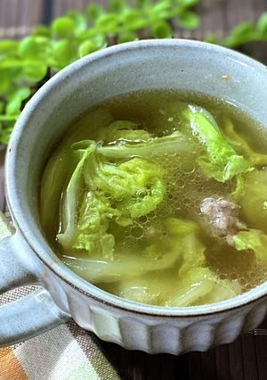 ひき肉と白菜の甘辛柚子こしょうスープ-レシピのメイン写真