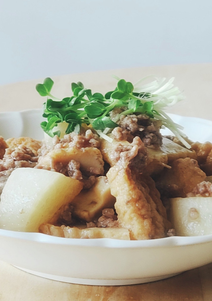 10分★そぼろあんかけ★大根と厚揚げ弁当-レシピのメイン写真