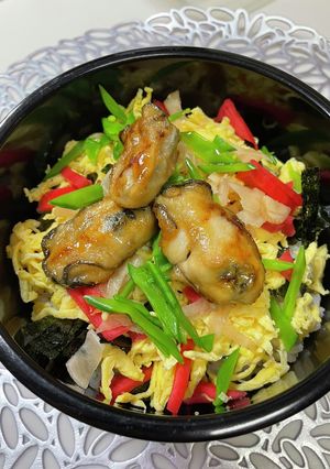 【簡単夕食】焼き牡蠣のちらし寿司-レシピのメイン写真