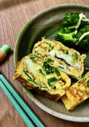食日記/ニラのたまご焼き-レシピのメイン写真