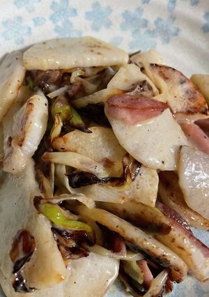 ご飯が進む!長芋と長ネギのクリーム炒め-レシピのメイン写真