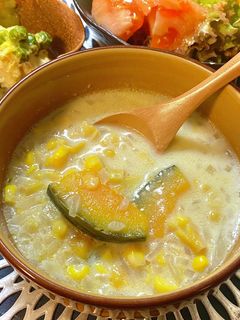 かぼちゃ入り粒コーンスープ★簡単 時短-レシピのメイン写真