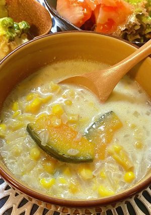 かぼちゃ入り粒コーンスープ★簡単　時短-レシピのメイン写真