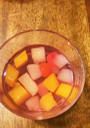 【簡単】フルーツ入り!いちご味ゼリー-レシピのメイン写真