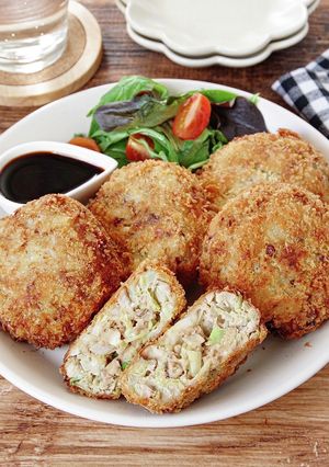 ☆簡単☆お肉少なめ！ほぼ野菜なメンチカツ-レシピのメイン写真