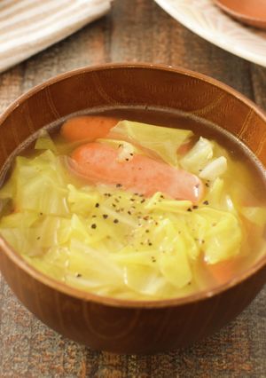 こくうま春キャベツとウインナーのスープ-レシピのメイン写真