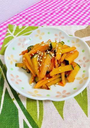 かぼちゃとにんじんの甘酢塩きんぴら-レシピのメイン写真