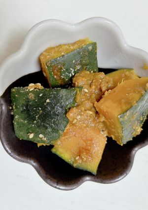 レンジで簡単かぼちゃの胡麻和え-レシピのメイン写真