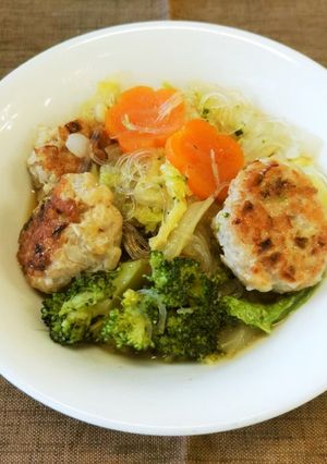 鶏つくねの春雨スープ煮-レシピのメイン写真