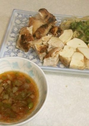 鶏肉と豆腐の酢ダレとパスタのワンプレート-レシピのメイン写真