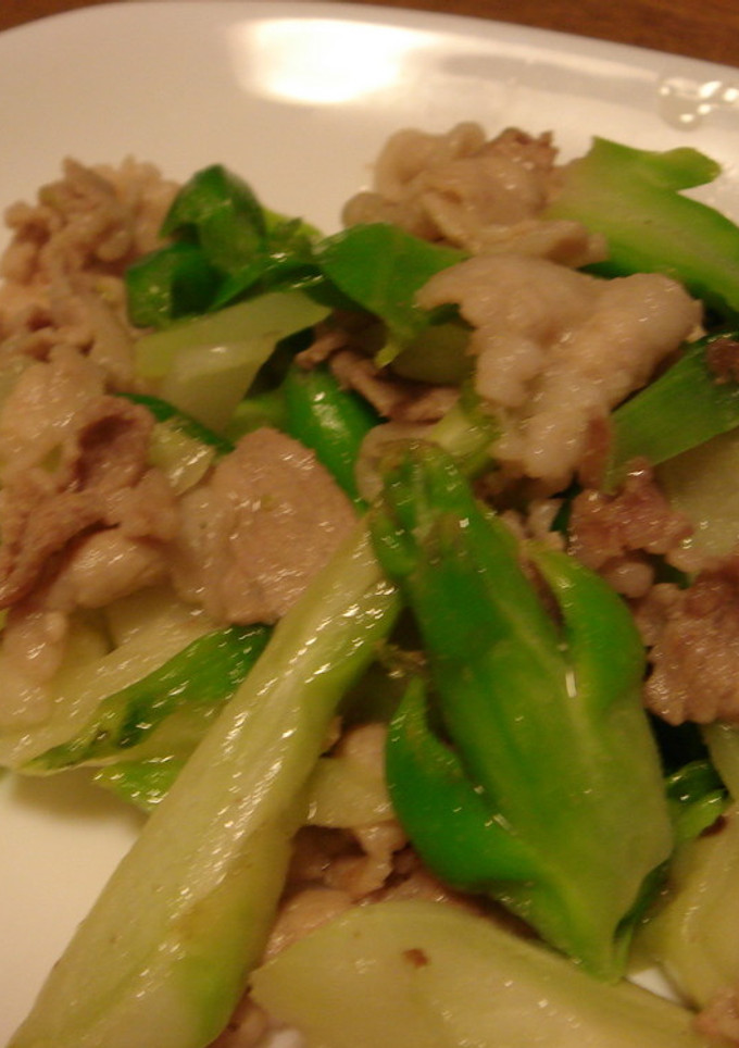 博多蕾菜と豚肉の炒め物-レシピのメイン写真